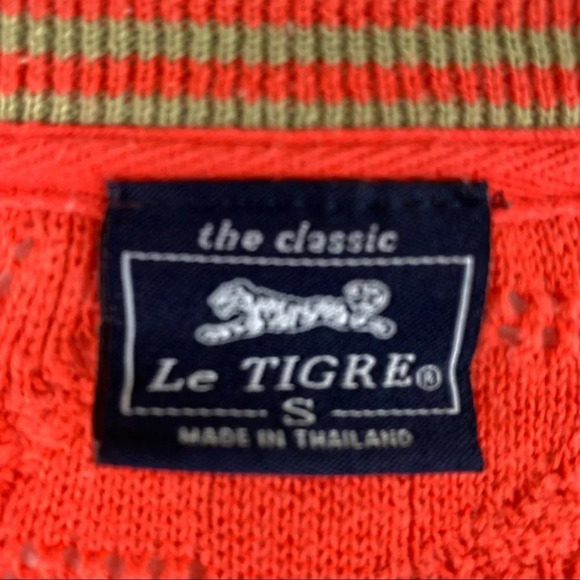 Le  Tigre Orange Lightweight 3/4 Sleeve Sweater - Picture 5 of 10